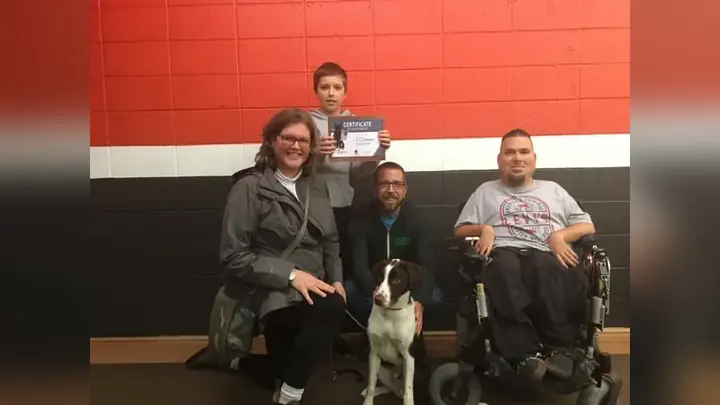 Clients and dogs in a Prodogz Dog Training basic obedience class led by Jason Lake in Medford, Oregon on February 3, 2020