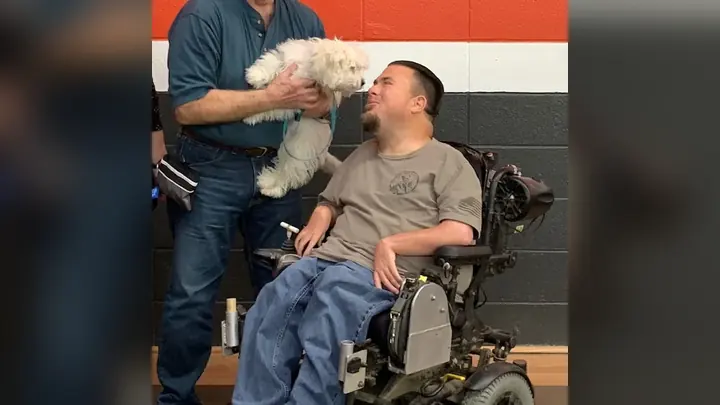 Clients and dogs in a Prodogz Dog Training puppy class led by Jason Lake in Medford, Oregon on February 21, 2020
