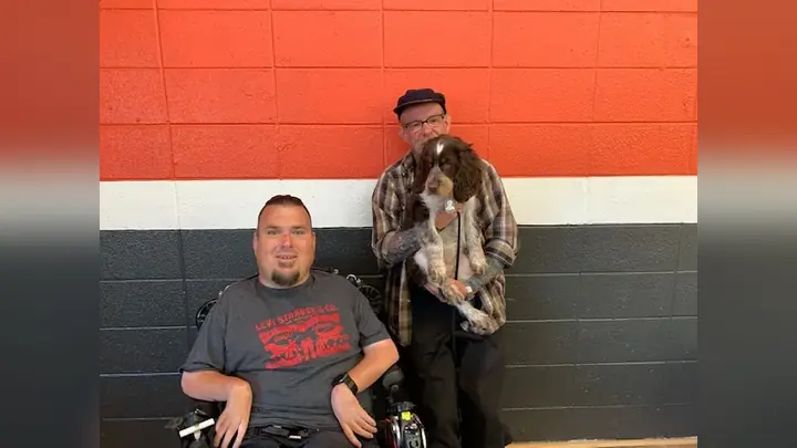 Clients and dogs in a Prodogz Dog Training puppy class led by Jason Lake in Medford, Oregon on March 20, 2020