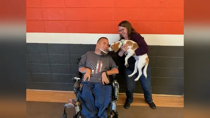 Clients and dogs in a Prodogz Dog Training puppy class led by Jason Lake in Medford, Oregon on May 7, 2021