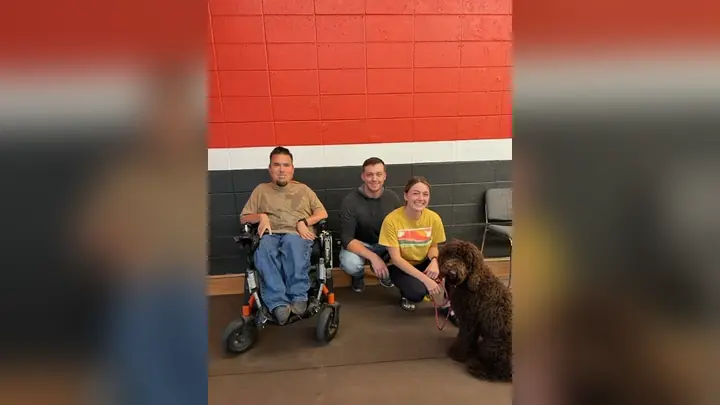 Clients and dogs in a Prodogz Dog Training puppy class led by Jason Lake in Medford, Oregon on September 23, 2022