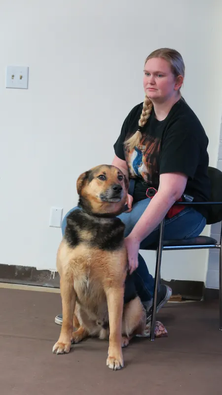 Clients and dogs in a Prodogz Dog Training basic obedience class led by Jason Lake in Medford, Oregon — March 5, 2018, photo 10