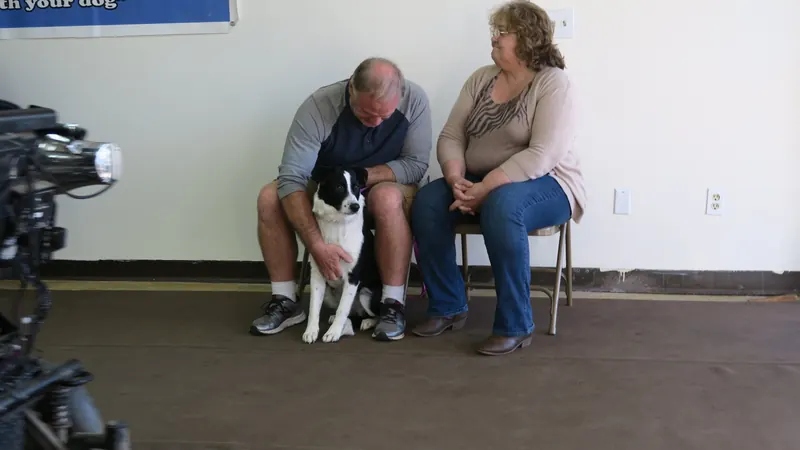 Clients and dogs in a Prodogz Dog Training basic obedience class led by Jason Lake in Medford, Oregon — April 2, 2018, photo 1