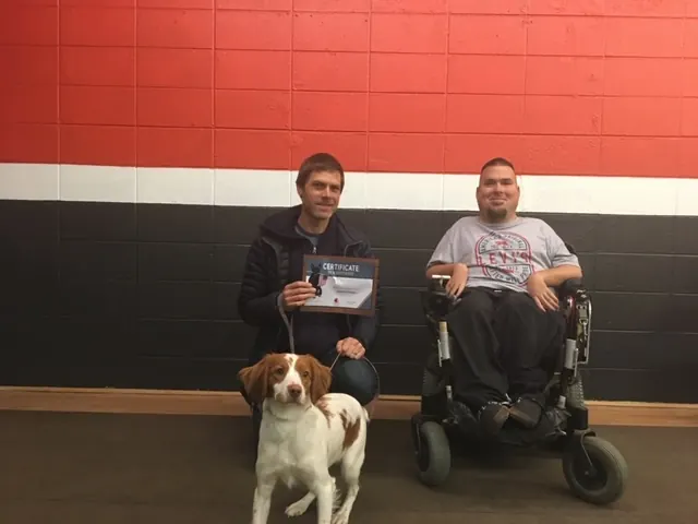 Clients and dogs in a Prodogz Dog Training basic obedience class led by Jason Lake in Medford, Oregon — February 3, 2020, photo 4
