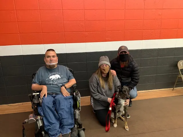 Clients and dogs in a Prodogz Dog Training basic obedience class led by Jason Lake in Medford, Oregon — January 4, 2021, photo 2