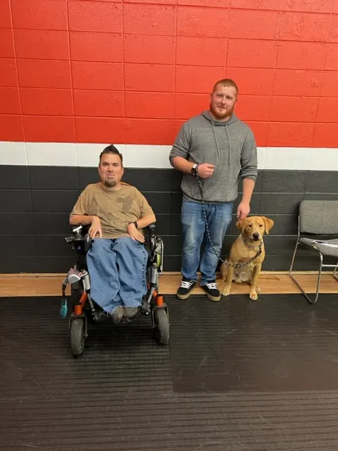 Clients and dogs in a Prodogz Dog Training basic obedience class led by Jason Lake in Medford, Oregon — January 16, 2023, photo 2