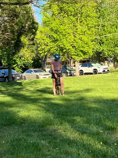 Clients and dogs practicing leash walking with Jason Lake in a Prodogz Move & Groove class in Medford, Oregon — May 14, 2024, photo 17