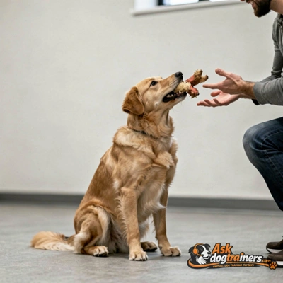 Dog dropping a toy